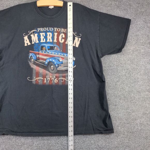 Fruit Of The Loom Men's Proud To Be American Graphic T-Shirt Black 2XL Cotton - Picture 10 of 12